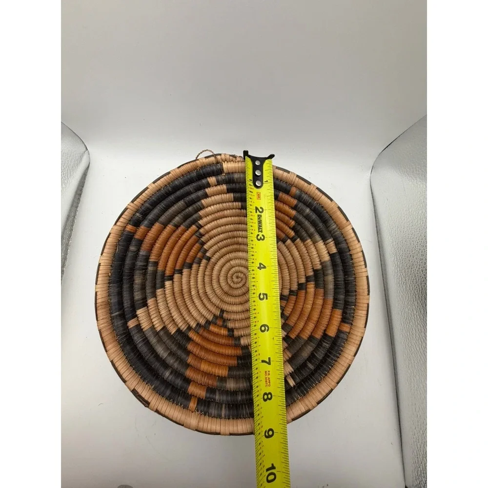 Vintage Handwoven Coiled Basket Bowl Wall Hanging Southwest Decor